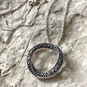 NWT Sterling silver necklace and pendant with Marcasite stones.